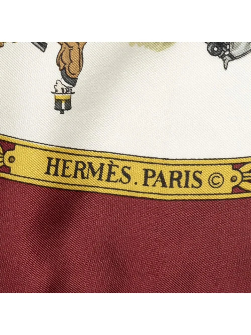 Hermes Scarf Red Gold Green Silk